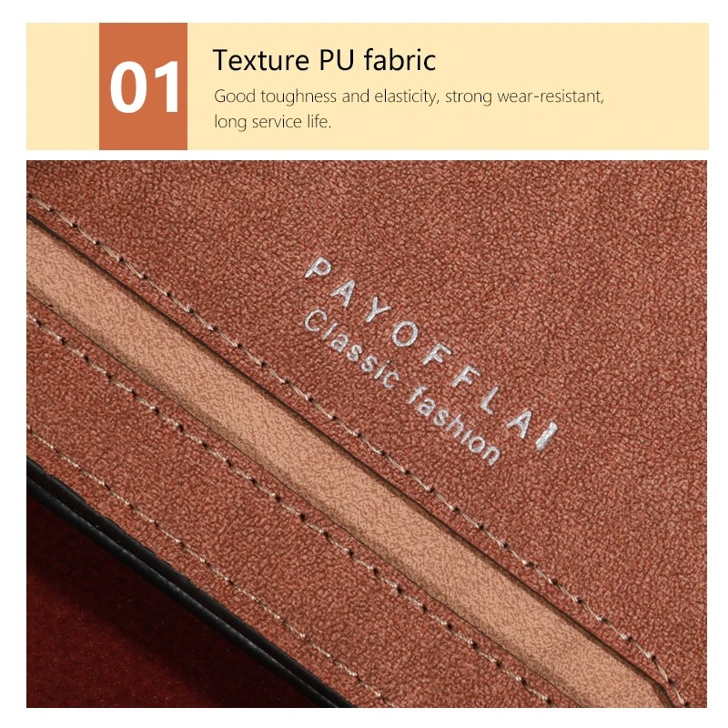 Men’s Classic PU Leather Wallet – Multi-Functional, Slim Design with Card and Cash Slots in Coffee, Brown, and Dark Blue