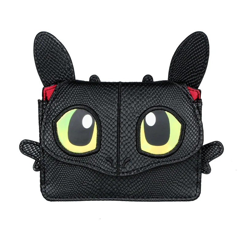 Dragon 3D Animal Shaped Wallet - Cute Women's Coin Purse & Keychain Bag - Black