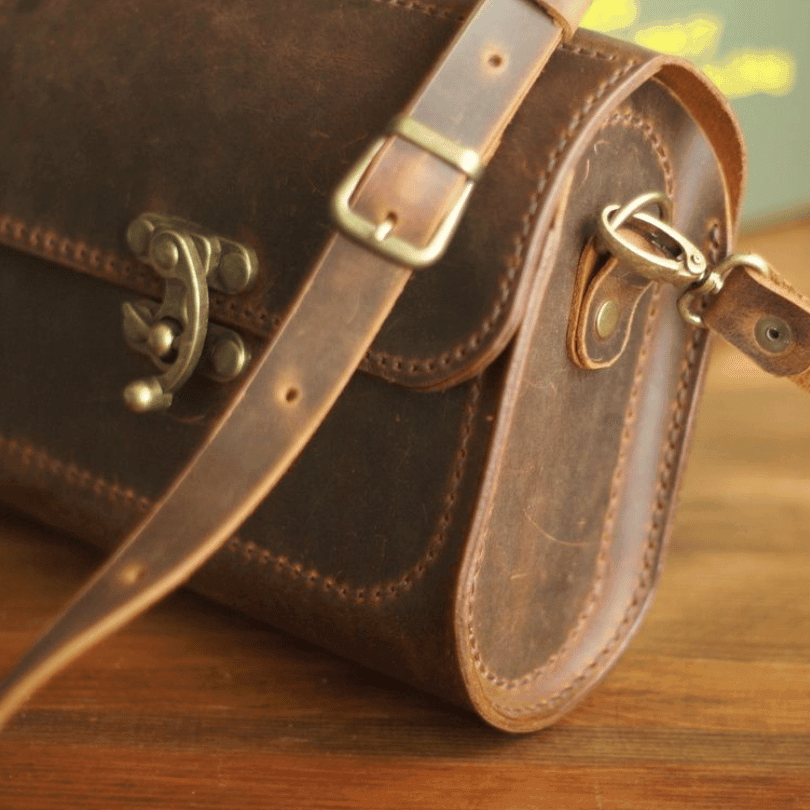 Rize Heritage Roll Bag – Premium Handmade Leather Crossbody by HappyNear Exclusive