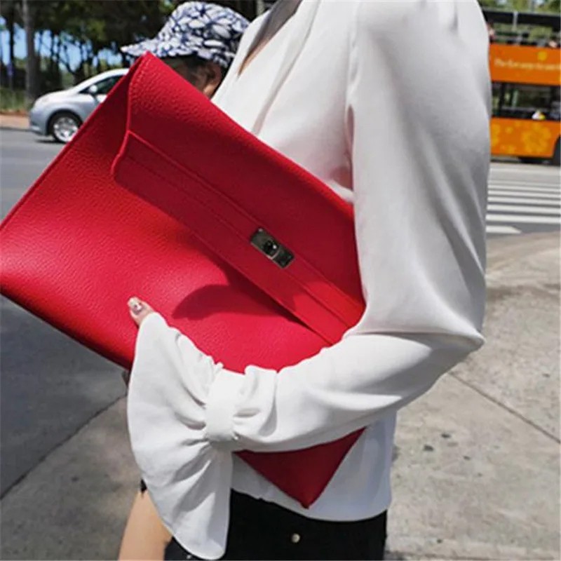 Elegant Envelope Leather Clutch - Stylish PU Leather Handbag for Women