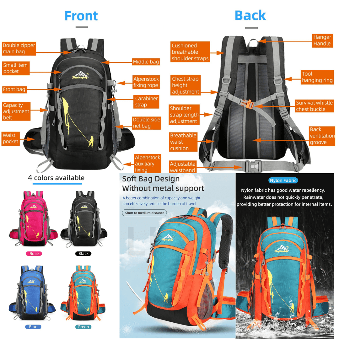 Ultimate Outdoor Hydration Hiking Backpack - Lightweight, Durable & Comfortable - Perfect for Camping, Climbing & Travel