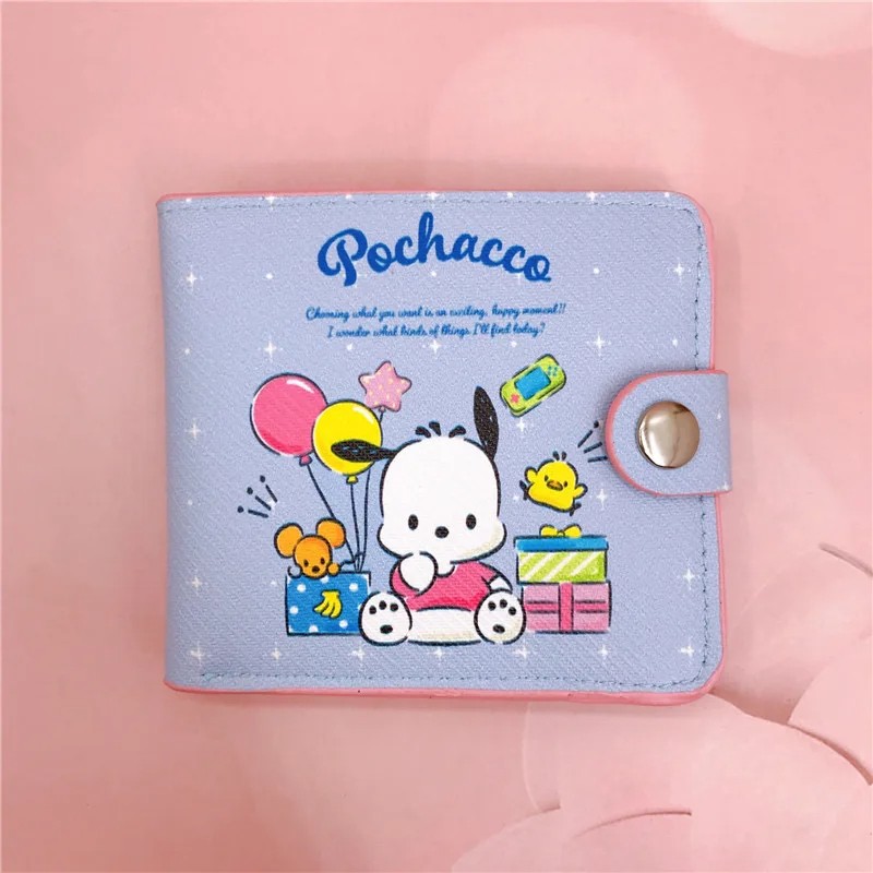 Sanrio Hello Kitty and Friends Cute Cartoon Wallet - Compact PU Coin Purse with Card Slots - Available in Adorable Variants (Pink, Blue, Yellow)