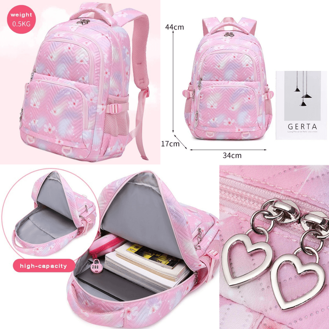 Waterproof Backpack – Trendy Large Capacity Schoolbag for Women & Teenage Girls