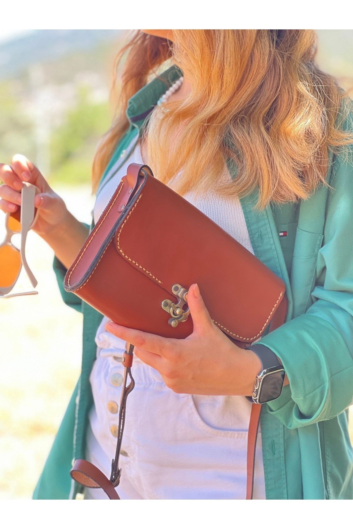 Kuşadası Heritage Crossbody – 100% Genuine Leather Handcrafted Shoulder Bag in Brown by HappyNear Exclusive