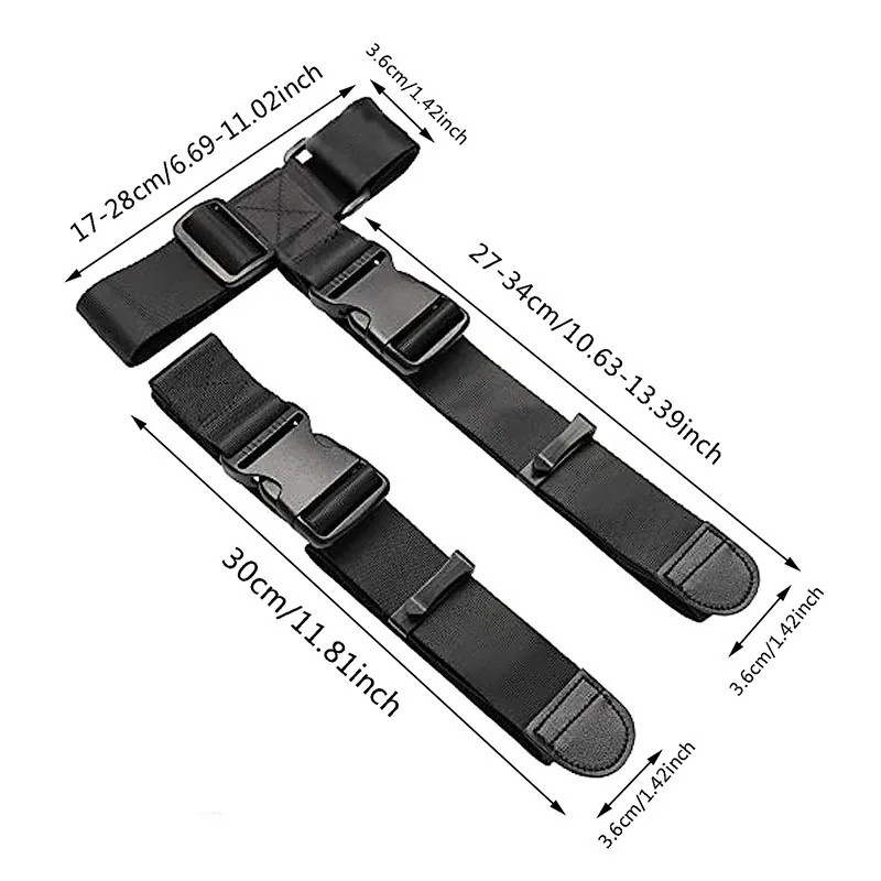 Durable Black Nylon Luggage Strap with Cam Buckle – Adjustable Cargo Tie Down Belt for Travel and Camping Essentials