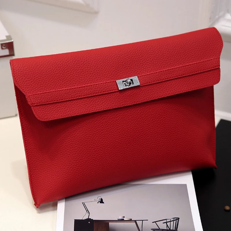 Elegant Envelope Leather Clutch - Stylish PU Leather Handbag for Women