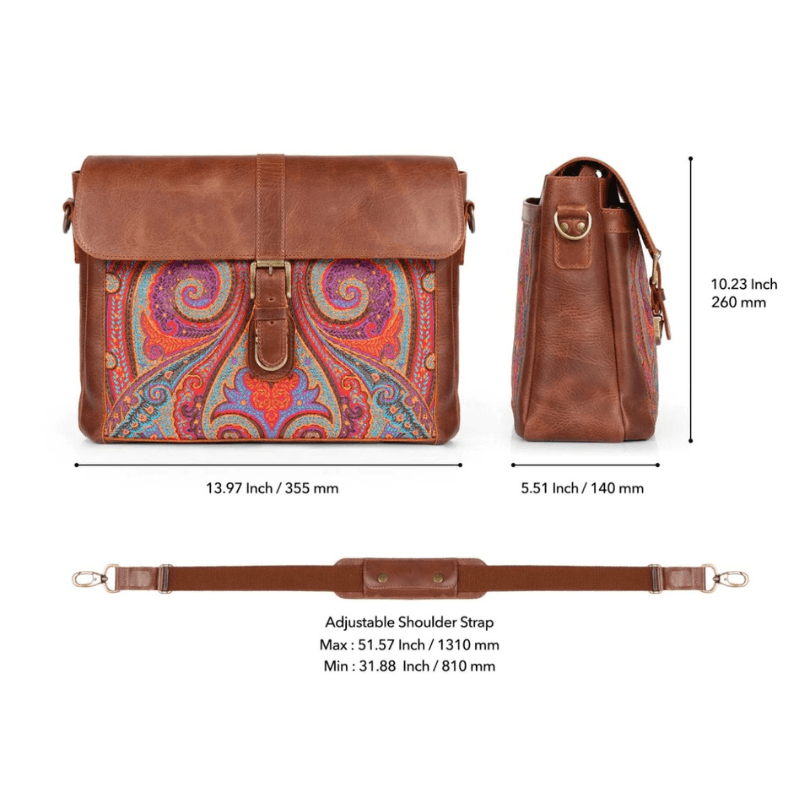 Antalya Harmony Crossbody – Premium Leather Laptop-Compatible Shoulder Bag in Tan by HappyNear Exclusive