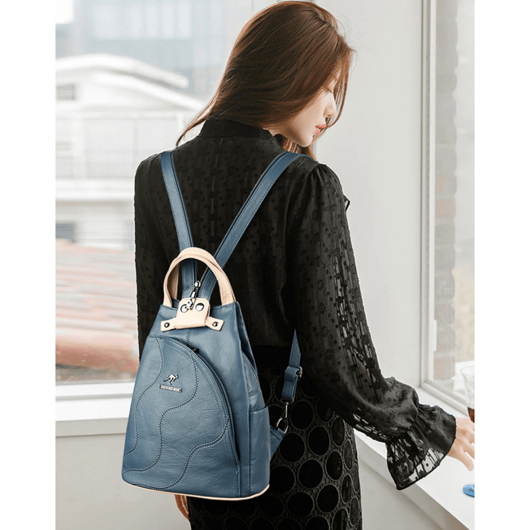 High-Quality Vintage Leather Backpack for Women - Large Capacity Stylish Travel Shoulder Bag