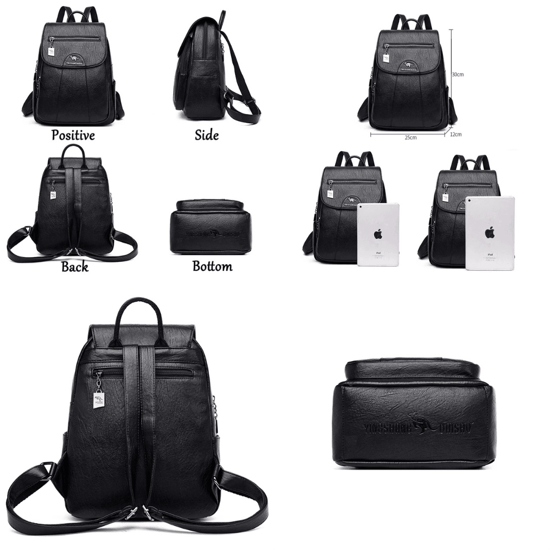 Chic Women's Leather Backpack - High-Quality Fashion Backpack for Everyday Use, Travel, and School with Free Shipping & Satisfaction Guarantee