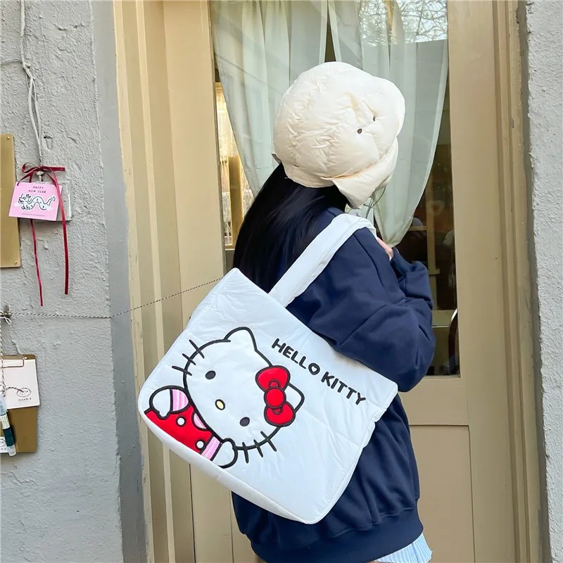 Cute Sanrio Character Tote Bag - Large Capacity Kuromi, Hello Kitty, My Melody Handbag for Girls and Women