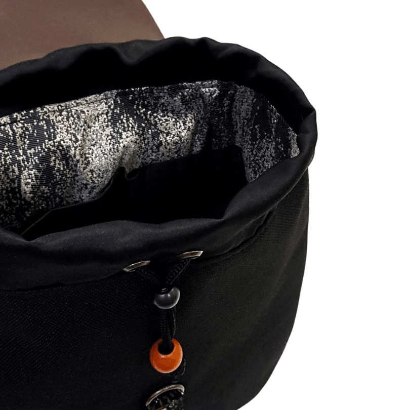 Manavgat Heritage Backpack – Handmade Black & Orange Designer Bag by HappyNear Exclusive