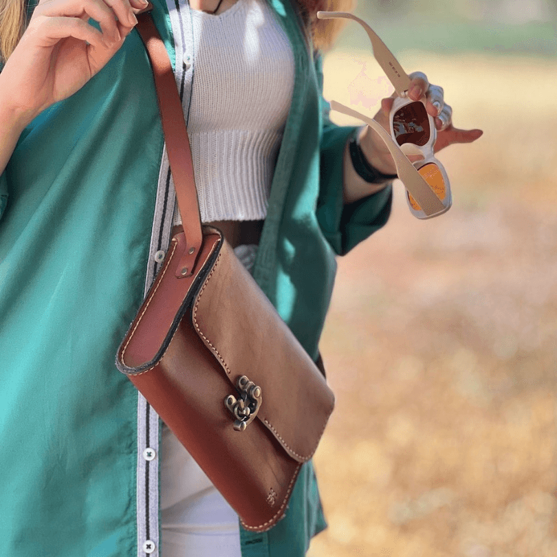 Kuşadası Heritage Crossbody – 100% Genuine Leather Handcrafted Shoulder Bag in Brown by HappyNear Exclusive