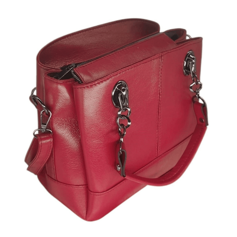 Maiden's Tower Premium Leather Shoulder Bag – Red by HappyNear Exclusive