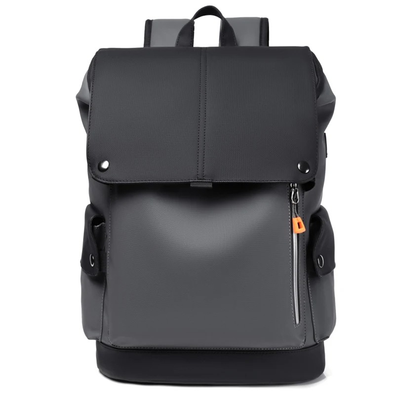 High-Quality Waterproof PU Leather Laptop Backpack with USB Charging - Large Capacity Business Backpack for Men