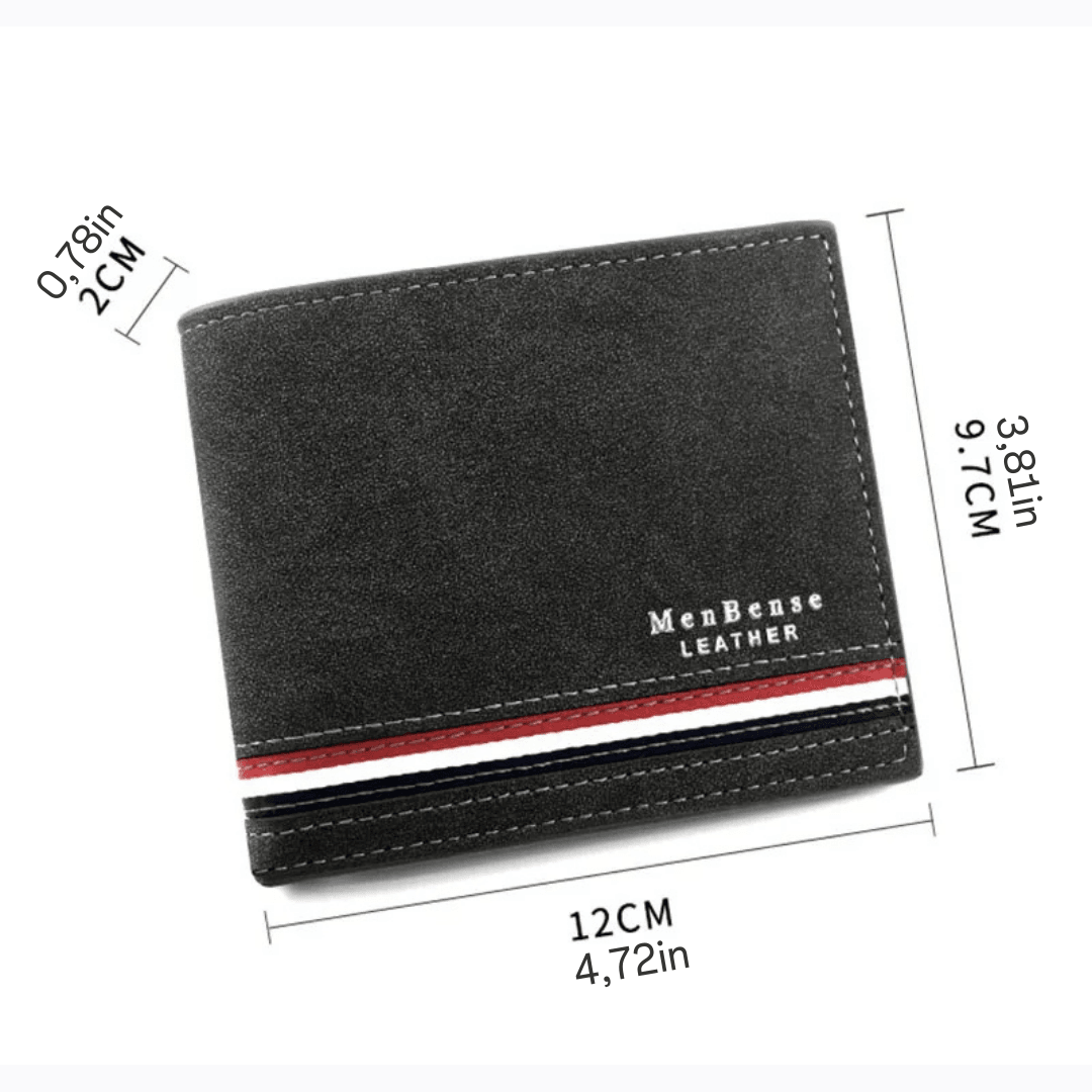 Men's Slim PU Leather Wallet with Zipper Coin Pocket - Lightweight Bifold Card Holder - Available in Blue, Light Brown, Dark Brown, Black