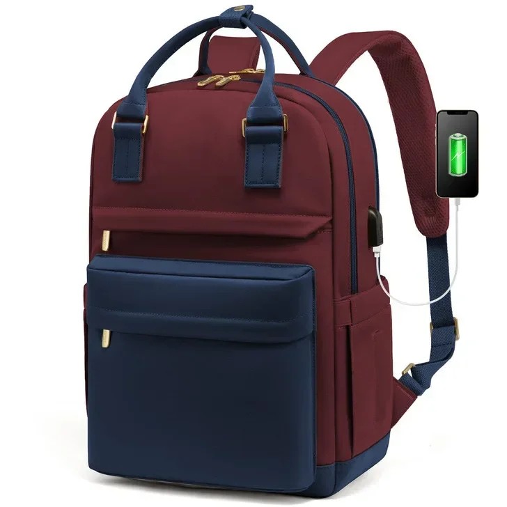 Waterproof USB Charging Backpack for Women - Stylish Travel, Work, and School Bag with Multi-Compartments & Laptop Sleeve