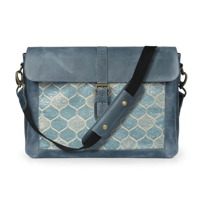 Antalya Harmony Crossbody – Premium Leather Blue Laptop-Compatible Shoulder Bag by HappyNear Exclusive