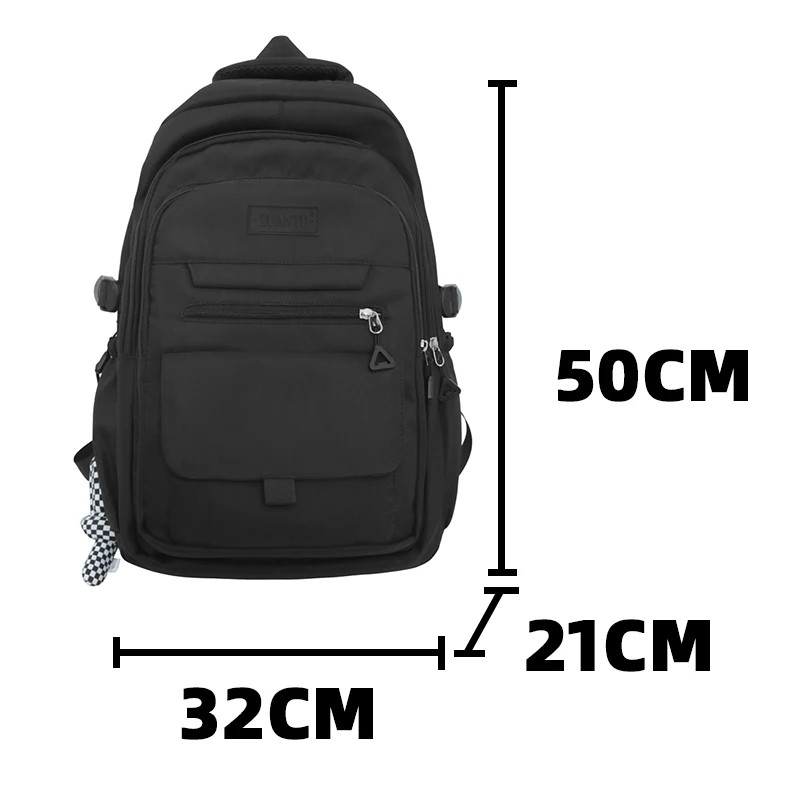 High-Capacity Simple Canvas Backpack – Youth Large Schoolbag for Travel & Daily Use