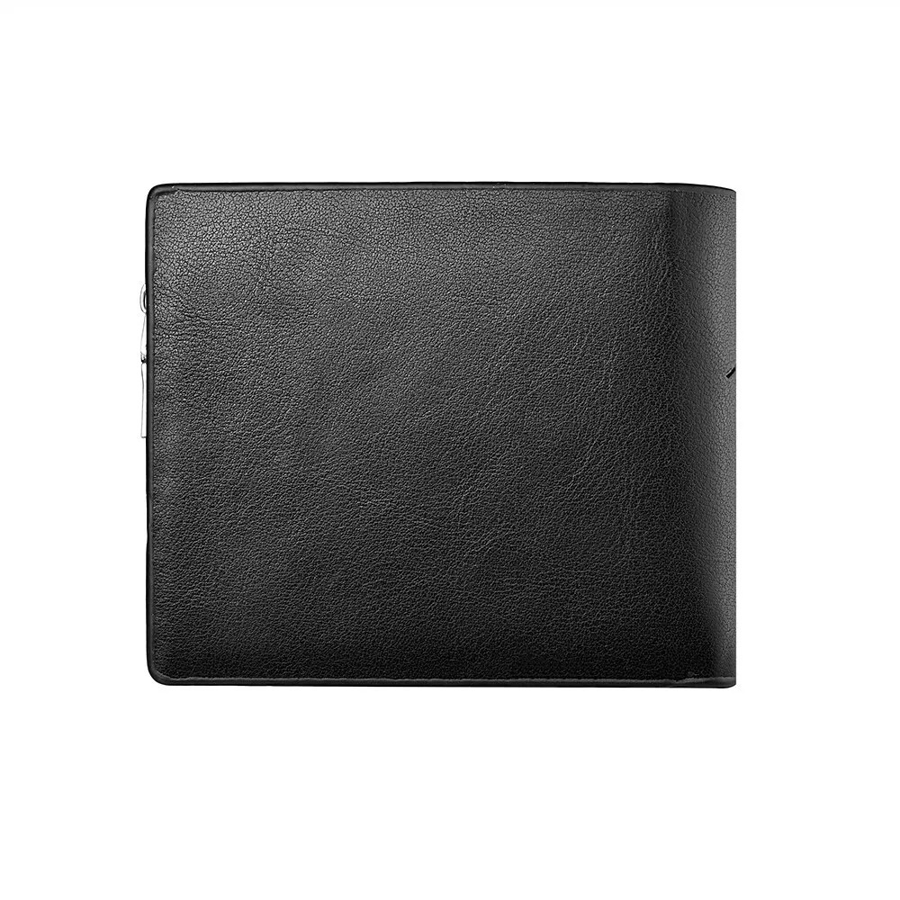 Men's Slim Leather Wallet with Multi-Function Card Holder, Zipper Coin Pocket, and Stylish Geometric Design - Available in Black, Dark Brown, and Light Brown