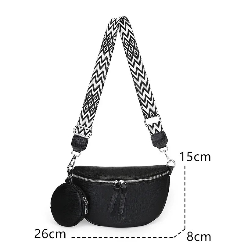 Stylish Leather Crossbody Chest Bag with Small Purse – Women’s Designer Waist Bag for Everyday Use