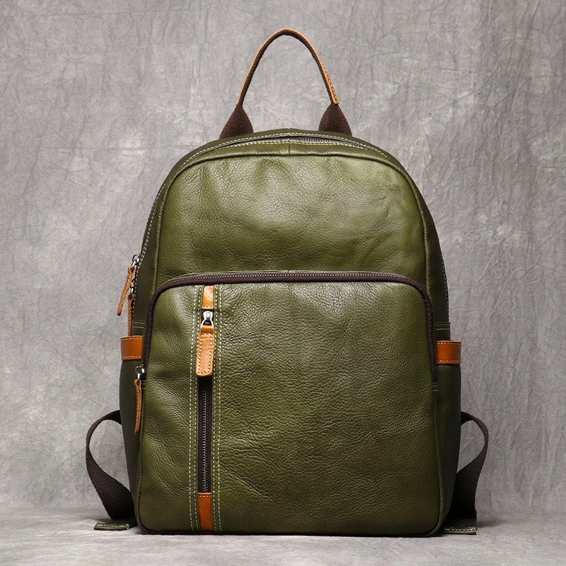 Men's Genuine Leather Vintage Laptop Backpack - 15" Laptop Bag for Travel, Work, School