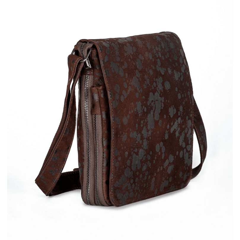 Ankara Heritage Messenger Bag – Antique Brown Genuine Leather Crossbody by HappyNear Exclusive