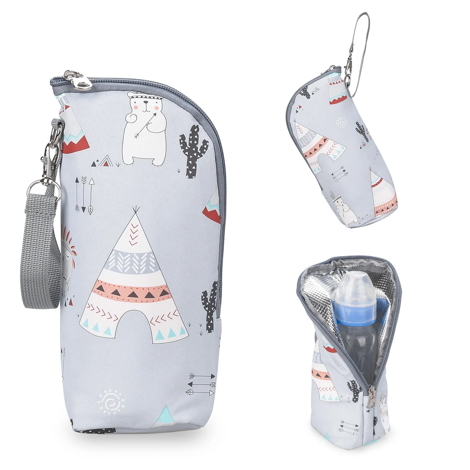 Insulated Baby Bottle Warmer Bag for Strollers with Thermal Aluminum Lining