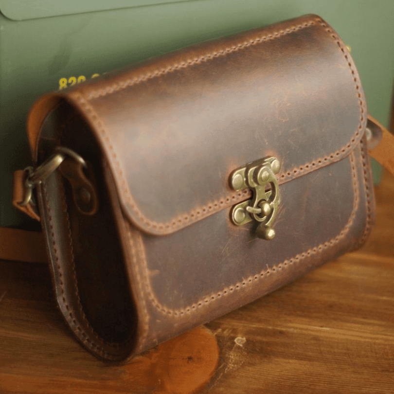 Rize Heritage Roll Bag – Premium Handmade Leather Crossbody by HappyNear Exclusive