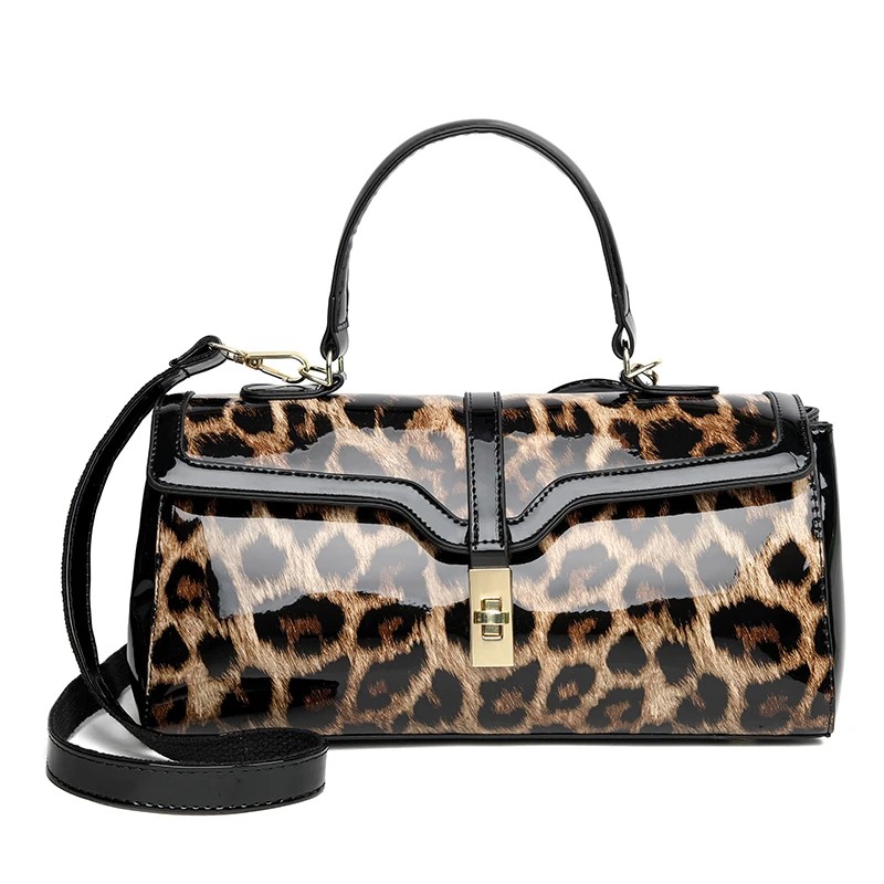 Luxury Patent Leather Women's Handbag – Large Capacity Fashion Floral and Animal Print Crossbody Tote for Parties, Office, and Everyday Use