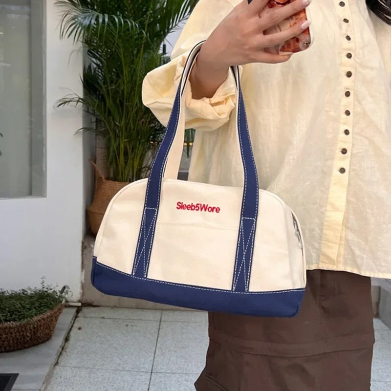 Stylish Canvas Shoulder Tote Bag - Handbag