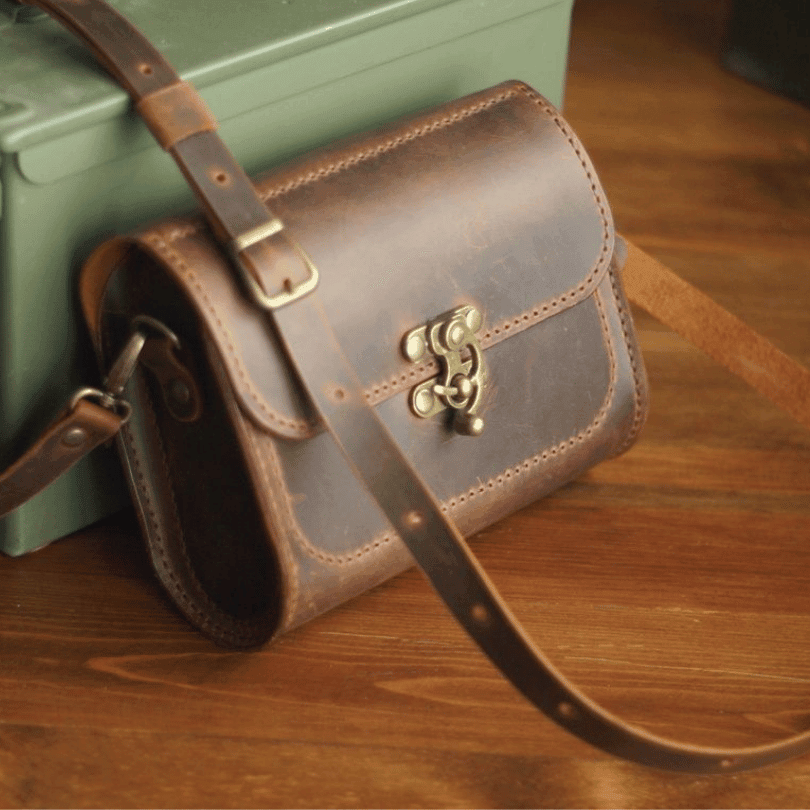 Rize Heritage Roll Bag – Premium Handmade Leather Crossbody by HappyNear Exclusive