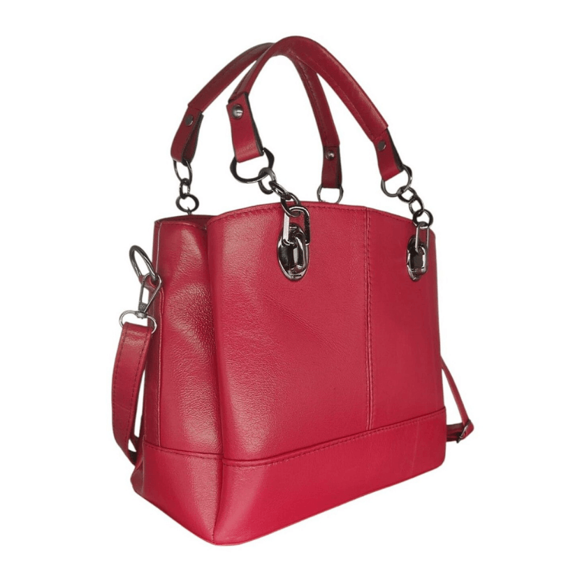 Maiden's Tower Premium Leather Shoulder Bag – Red by HappyNear Exclusive