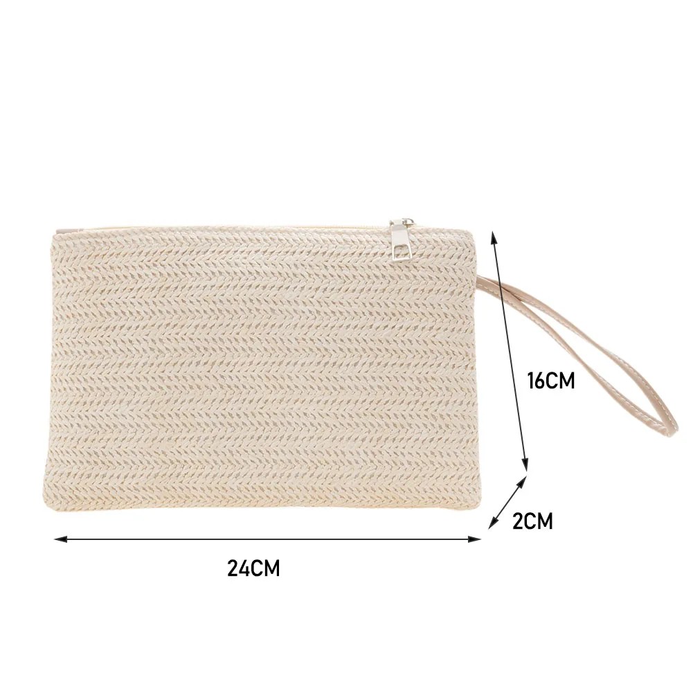 Bohemian Woven Clutch Wristlet Bag – Casual Beach Handbag for Women