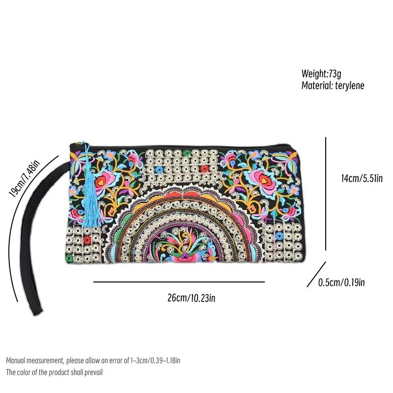 Ethnic Floral Embroidered Wristlet Clutch – Elegant Evening Bag for Women | Available in Multicolor Variants