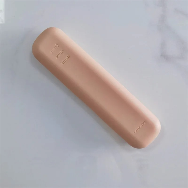 Silicone Makeup Brush Holder - Portable Waterproof Cosmetic Brush Case for Travel, Girls & Women