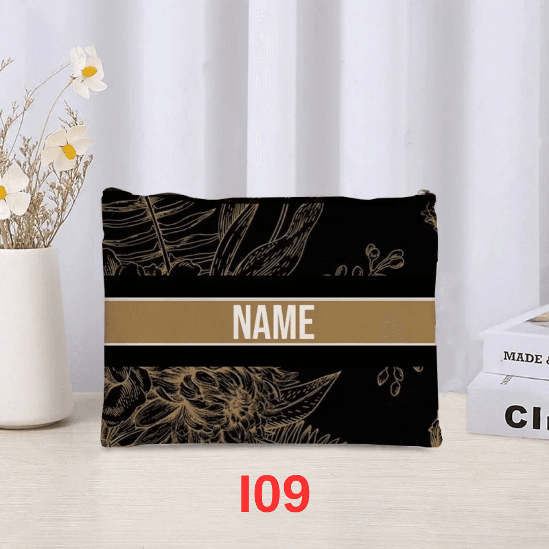 Personalized Vintage Floral Makeup Bag | Custom Travel Cosmetic Organizer for Ladies | Toilet Side Bag for Ladies