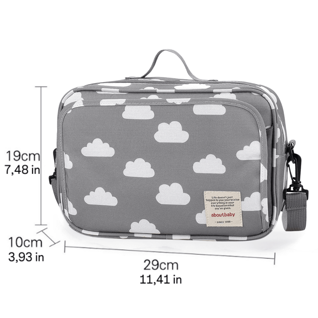 Baby Stroller Organizer Diaper Bag with Waterproof Polyester and Universal Straps - Available in Gray Clouds and More