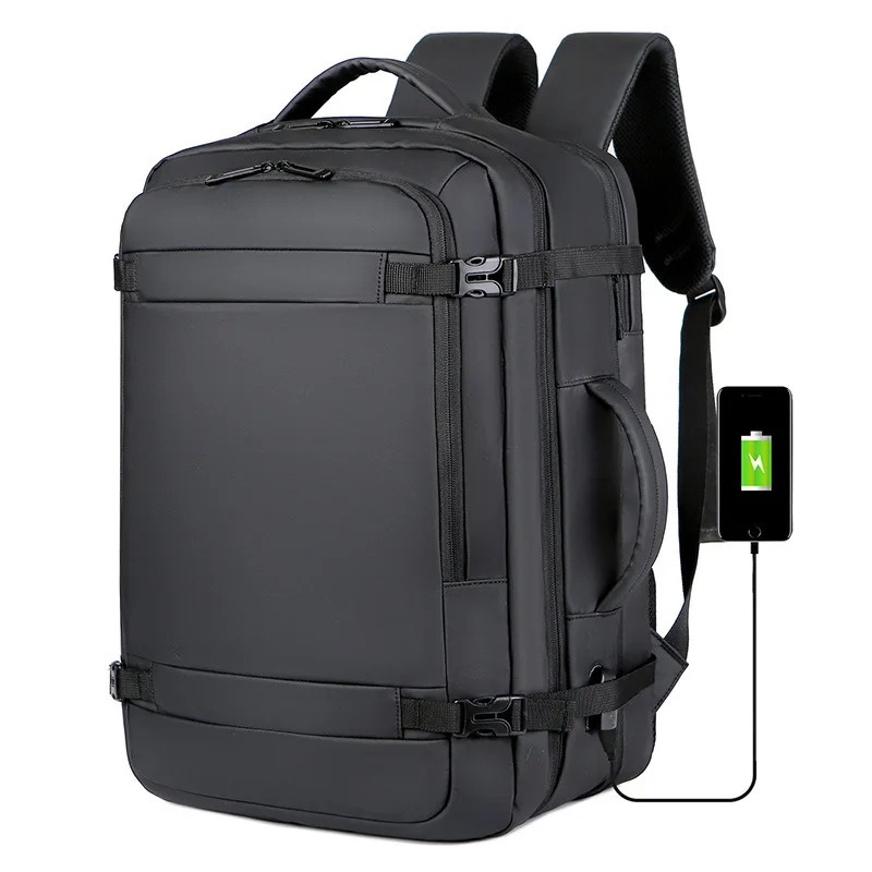 Expandable USB Travel Backpack – Durable, Water-Resistant 40L Carry-On Bag with USB Charging Port for 17-Inch Laptops – Perfect for Airplane Travel and Everyday Use