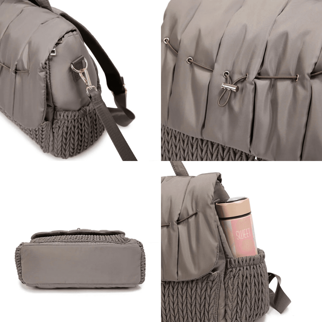 Multifunctional Baby Diaper Bag for Moms - Large Capacity Waterproof Newborn Travel Bag with Adjustable Straps - Dark Gray