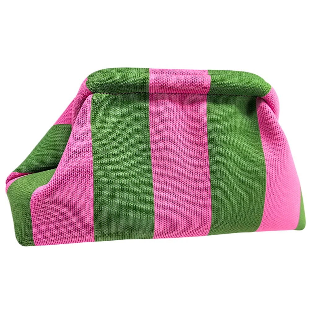 Striped Knitted Clutch Bag - Summer Beach Woven Handbag for Women | Colorblock Crochet Dumpling Clutch