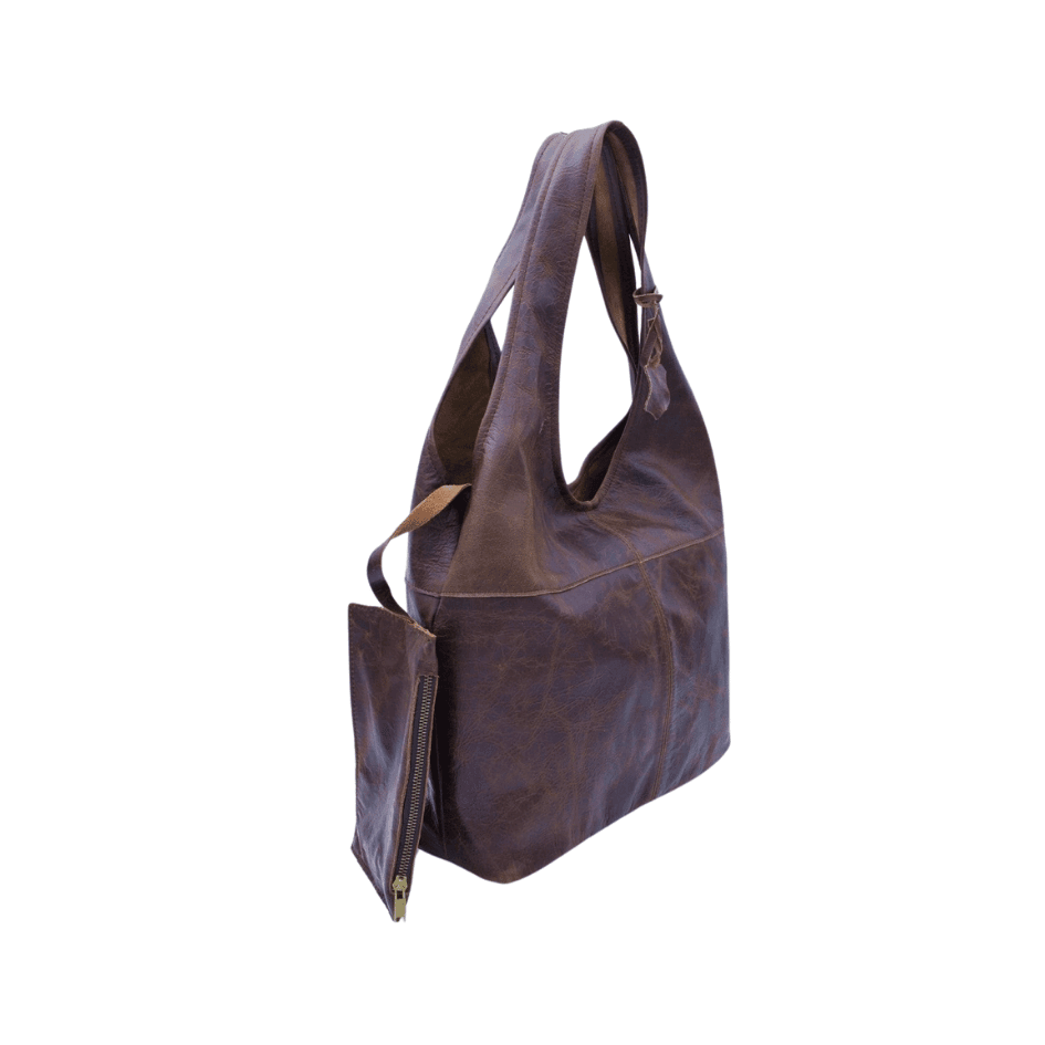 Didim Luxe Shoulder Bag – Antique Coffee Soft Leather Handbag by HappyNear Exclusive