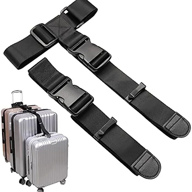 Durable Black Nylon Luggage Strap with Cam Buckle – Adjustable Cargo Tie Down Belt for Travel and Camping Essentials