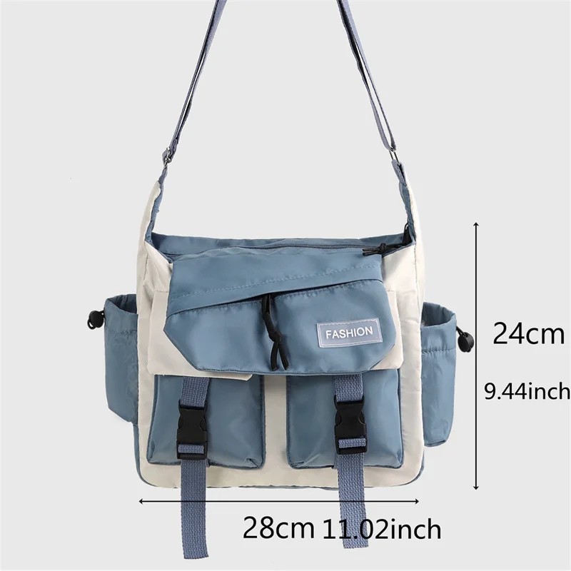 Unisex Casual Nylon Crossbody Bag – Large Capacity Travel Messenger Bag for Students and Daily Use