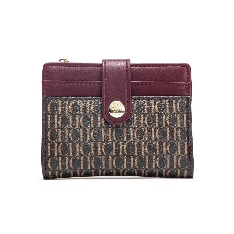 Fashion Retro Women's Card Wallet - PU Leather Business Commuter Wallet with Card Slots and Zipper Pouch - Available in Black, Green, Wine Red, Pink, Khaki, Blue, Silvery, Coffee