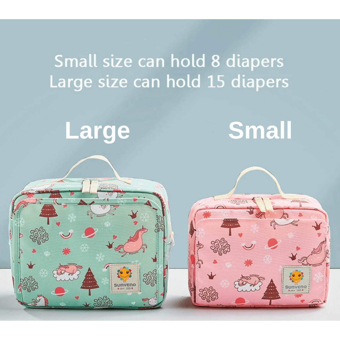 Baby Diaper Bag - Multifunctional Maternity Organizer with Wet/Dry Compartments, Travel-Friendly, Green & Pink Variants