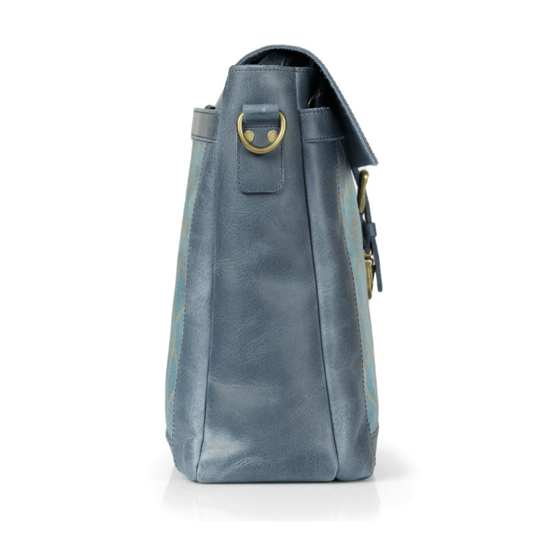 Antalya Harmony Crossbody – Premium Leather Blue Laptop-Compatible Shoulder Bag by HappyNear Exclusive