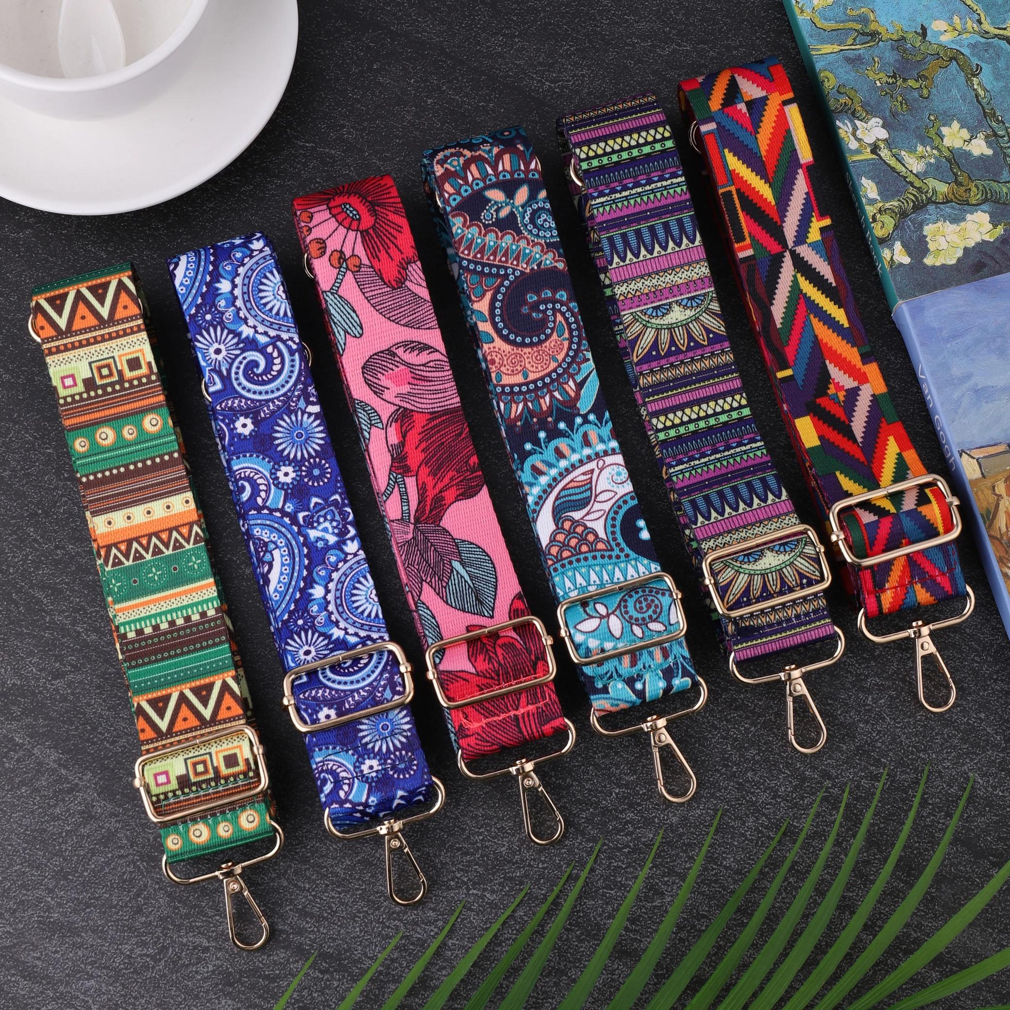 Adjustable Printed Shoulder Strap - Multifunctional Wide Bag Strap for Handbags and Luggage, 54.3" (138cm) Long, Available in Vibrant Patterns