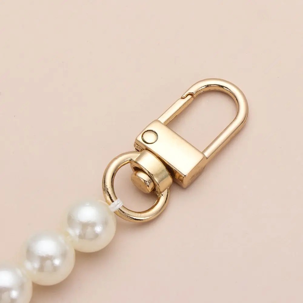 Elegant Pearl Bag Strap – 8/10mm Long Beaded Chain for Handbags & Shoulder Bags with Gold Clasps