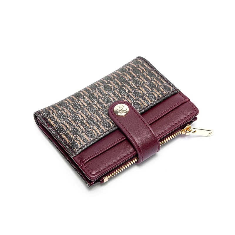 Fashion Retro Women's Card Wallet - PU Leather Business Commuter Wallet with Card Slots and Zipper Pouch - Available in Black, Green, Wine Red, Pink, Khaki, Blue, Silvery, Coffee