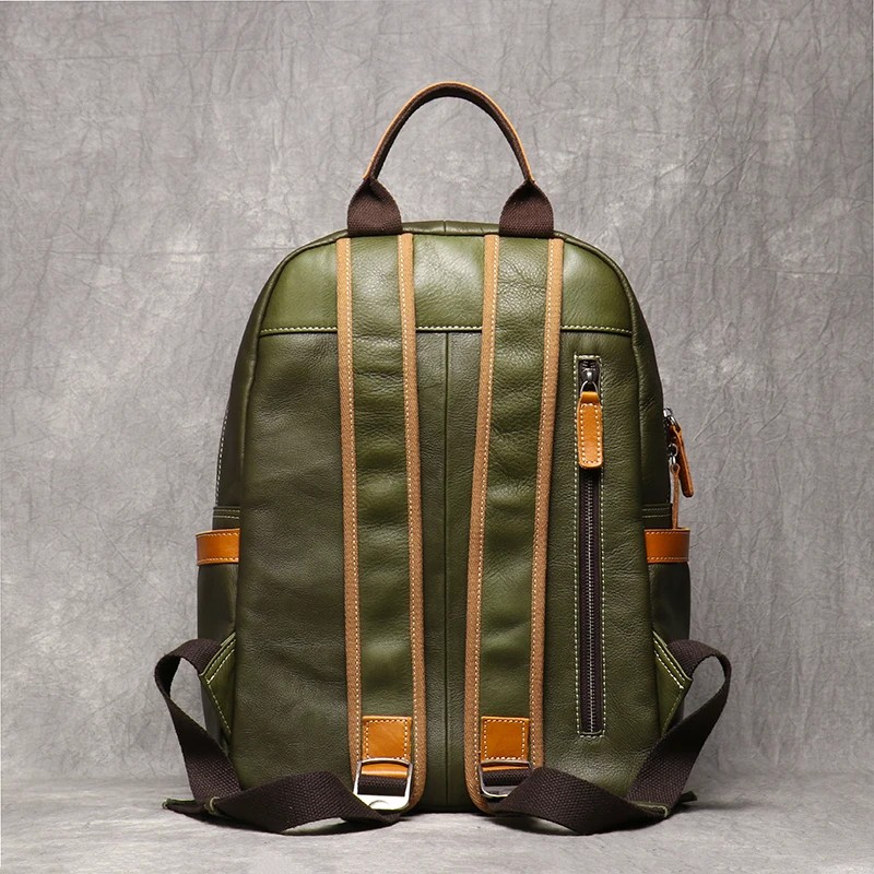 Men's Genuine Leather Vintage Laptop Backpack - 15" Laptop Bag for Travel, Work, School